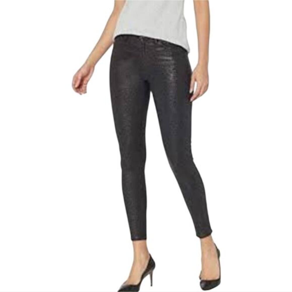 Seven7 Sunrise black leopard print mid rise skinny stretch jeans 20W new!!!!